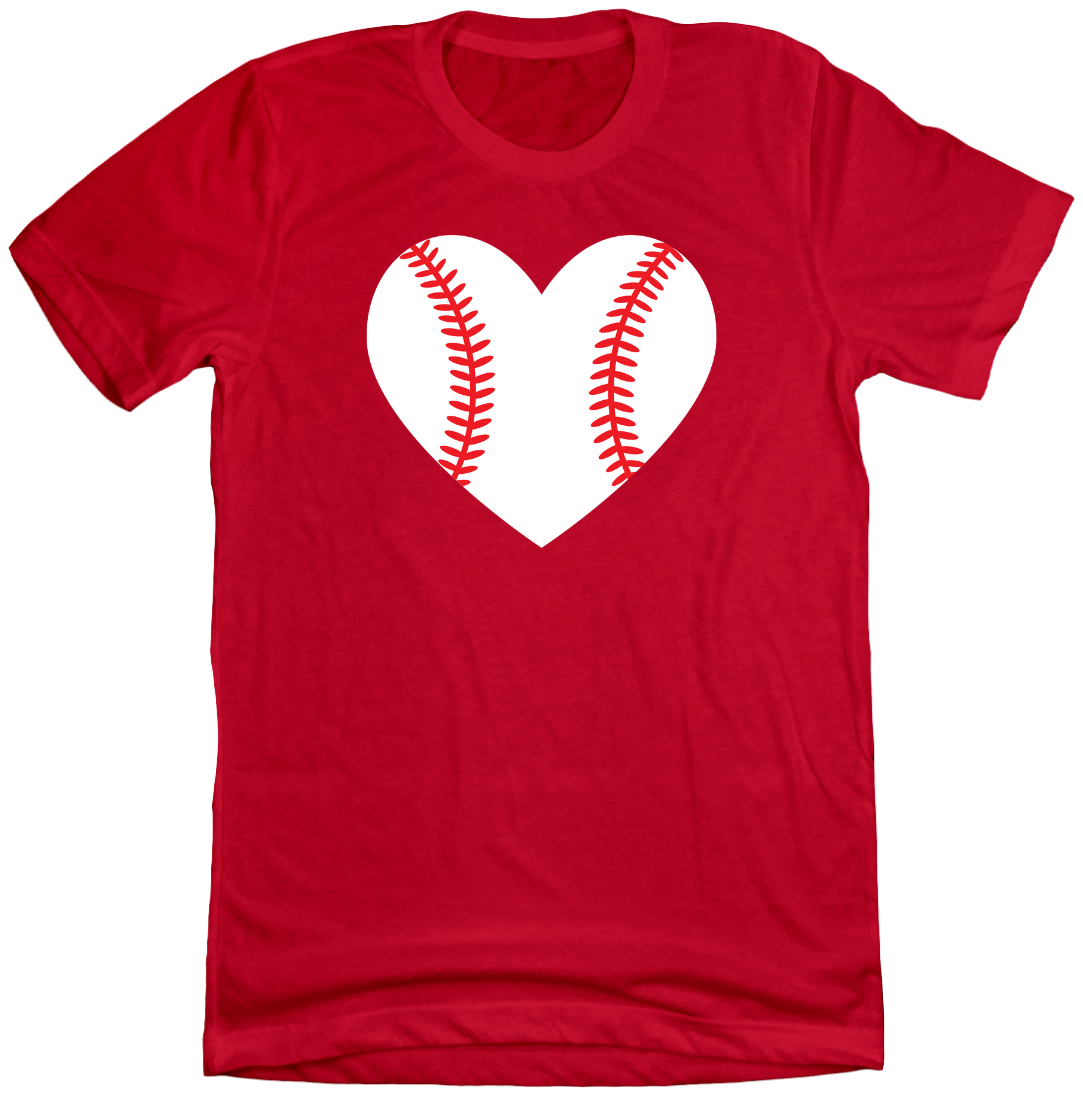 Baseball Heart Dressing Festive  red T-shirt