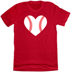 Baseball Heart Dressing Festive  red T-shirt