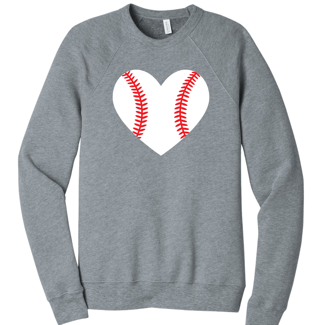 Baseball Heart Dressing Festive grey crew
