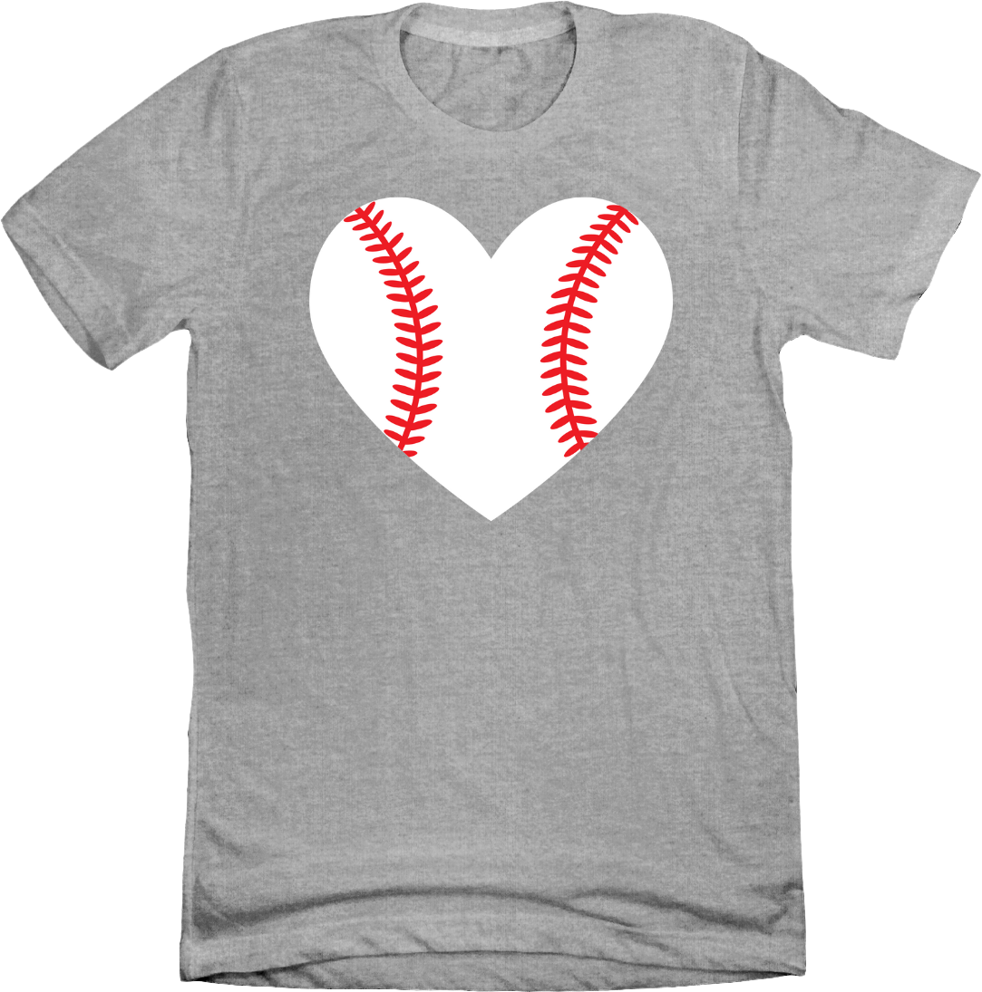 Baseball Heart Dressing Festive  grey T-shirt