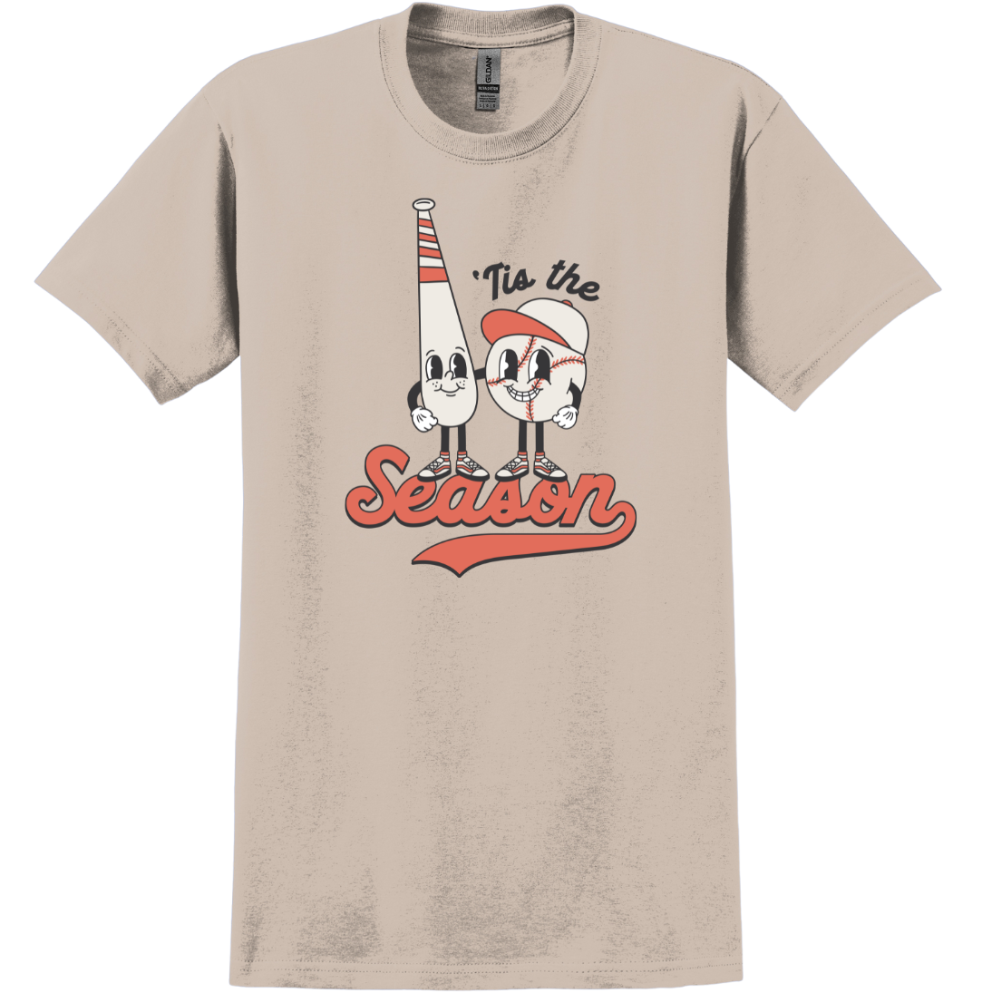 Tis Baseball Season Dressing Festive sand T-shirt