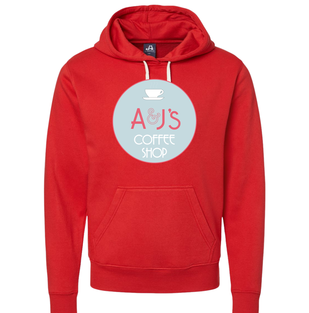 A & J's Coffee Shop Dressing Festive red hoodie