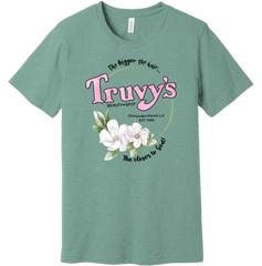 Truvy's Beauty Spot Steel Magnolia's Dressing Festive  dusty blue T-shirt