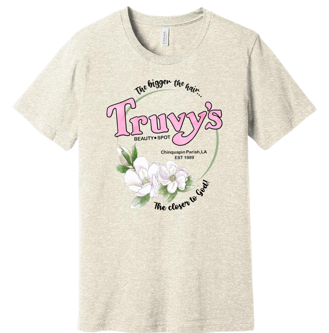 Truvy's Beauty Spot Steel Magnolia's Dressing Festive  oatmeal T-shirt