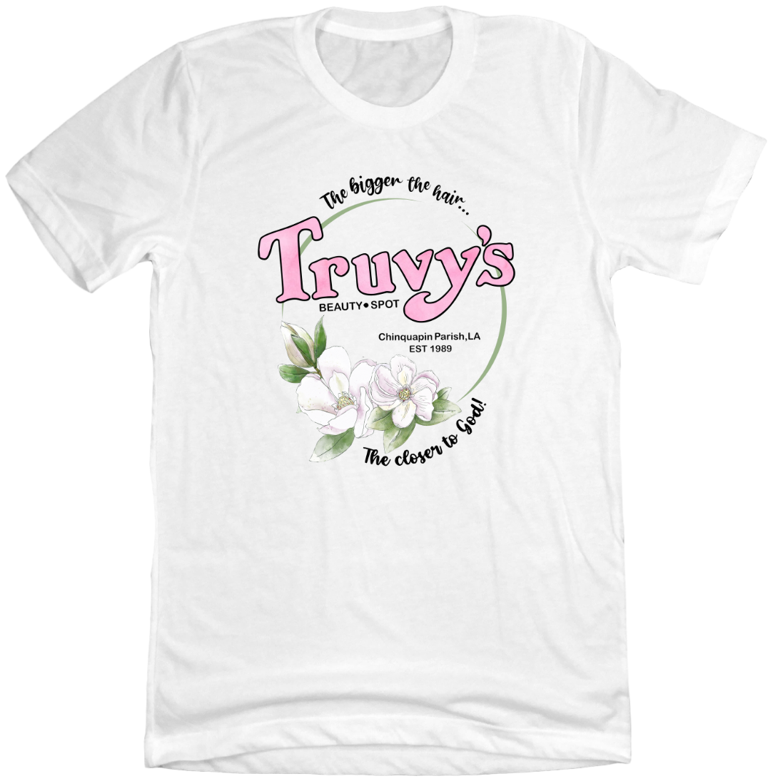 Truvy's Beauty Spot Steel Magnolia's Dressing Festive white T-shirt