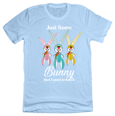 Just Some Bunny I Used to Know Dressing Festive blue T-shirt