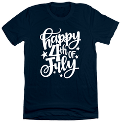 Happy 4th of July Dressing Festive navy T-shirt