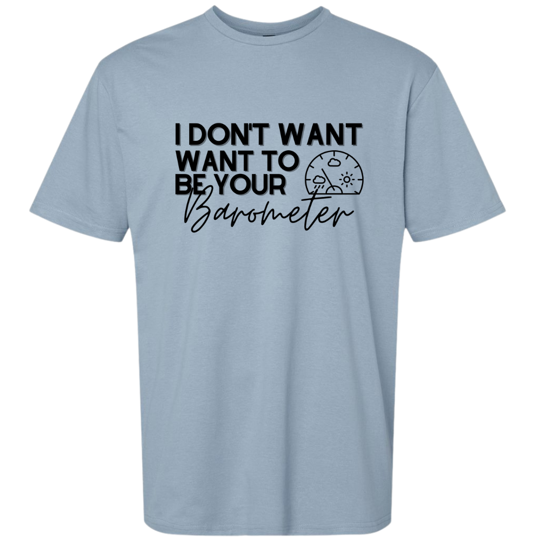 I Don't Want to be your Barometer Dressing Festive T-shirt stone blue