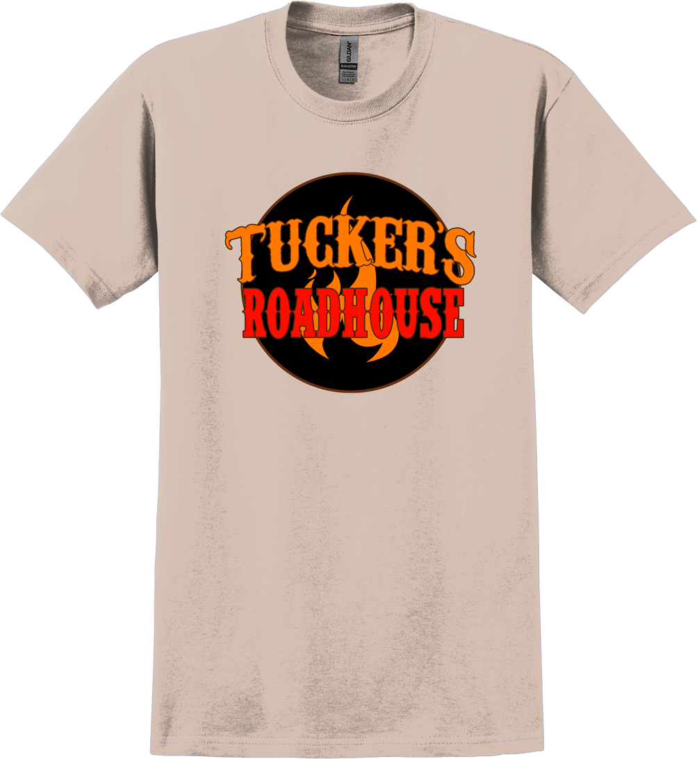 Tucker's Roadhouse Logo Dressing Festive sand T-shirt