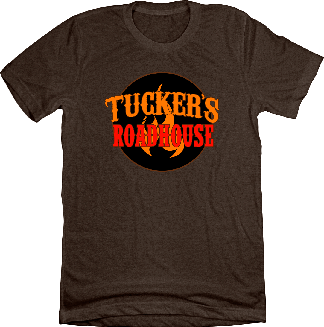 Tucker's Roadhouse Logo Dressing Festive  brown T-shirt