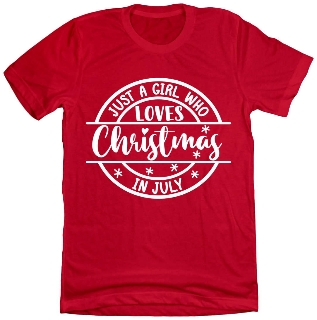 Just a Girl That Loves Christmas Movies Dressing Festive T-shirt red