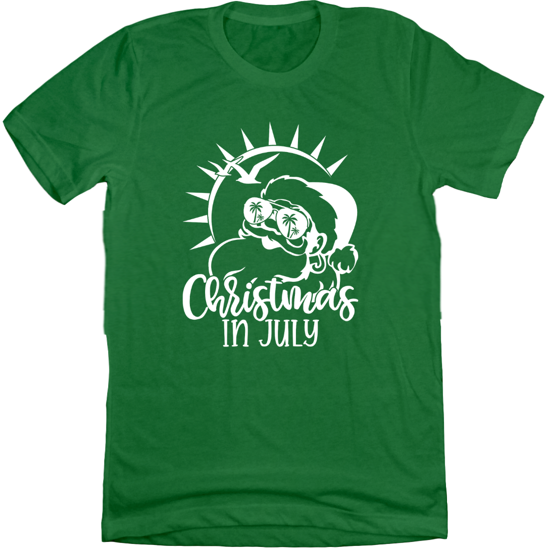 Christmas in July White Version Dressing Festive green tee