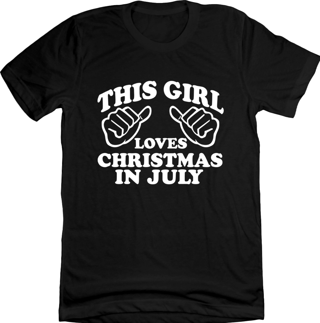 This Loves Girl Christmas in July Dressing Festive T-shirt black