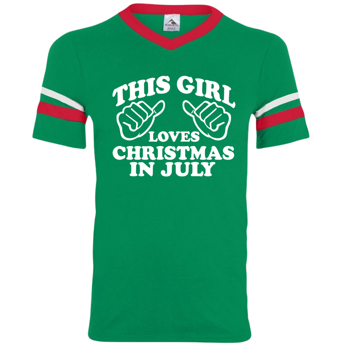 This Loves Girl Christmas in July Dressing Festive T-shirt ringer