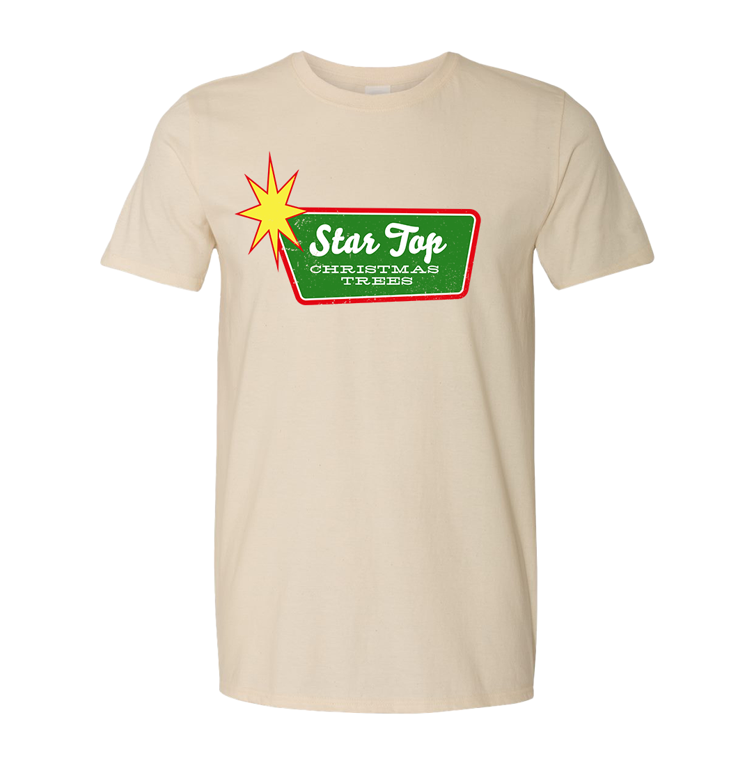 Star Top Christmas Trees T-shirts Dressing Festive natural tee