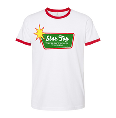 Star Top Christmas Trees T-shirts Dressing Festive ringer tee