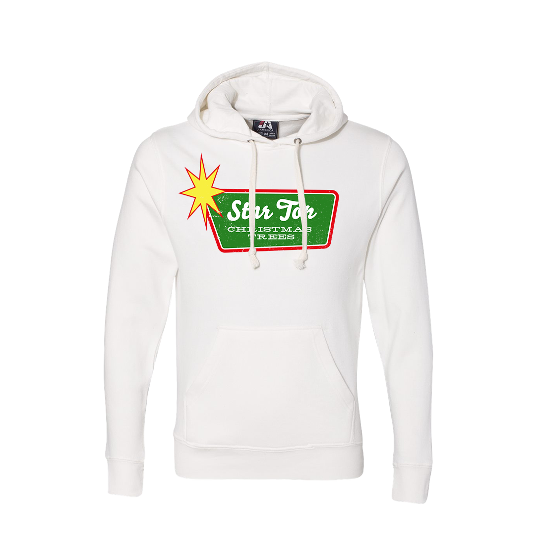 Star Top Christmas Trees Fleece Dressing Festive hoodie white