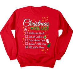 My Christmas Wish List Hallmark Style Dressing Festive Red crewneck
