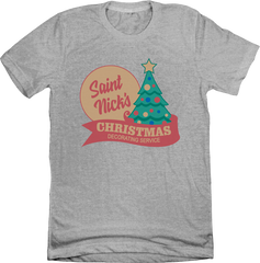 Saint Nick's Decorating Service Christmas at the Plaza Hallmark T-shirt grey