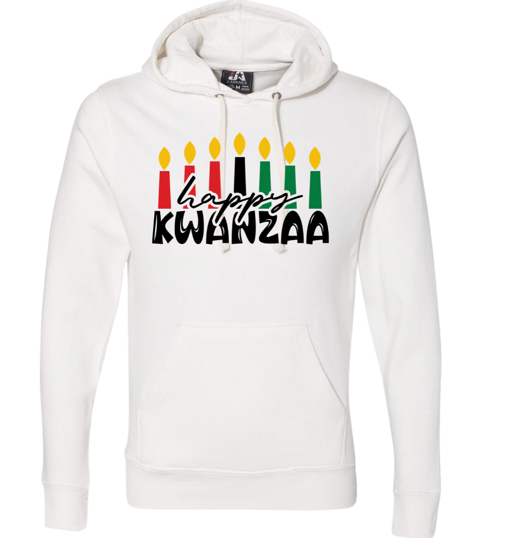 Happy Kwanza Dressing Festive white hoodie