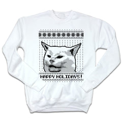 Happy Holidays Internet Cat Ugly Christmas Sweatshirts
