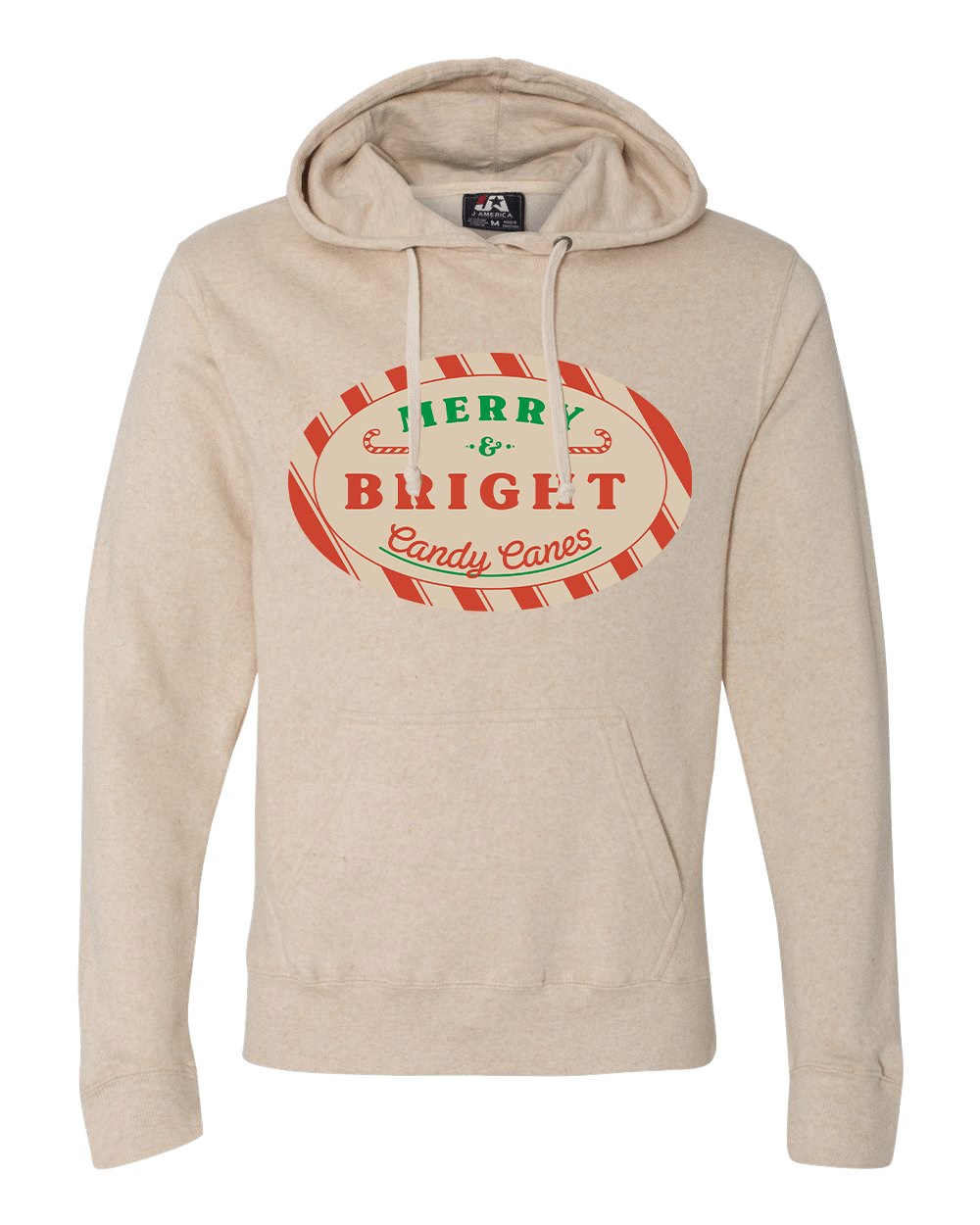 Merry and Bright Candy Canes Dressing Festive oatmeal hoodie