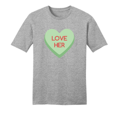 Love Her Candy Heart grey T-shirt Dressing Festive