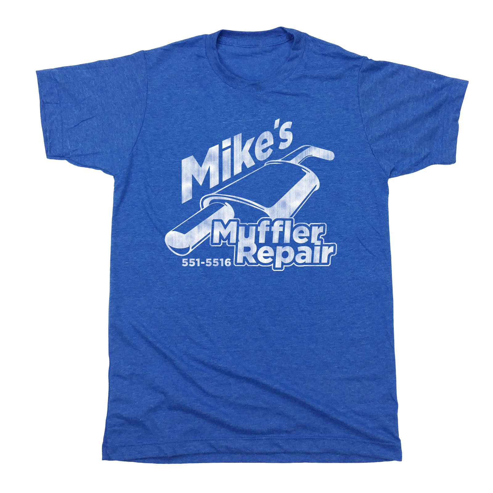 Mikes Muffler Repair T-shirt blue Dressing Festive
