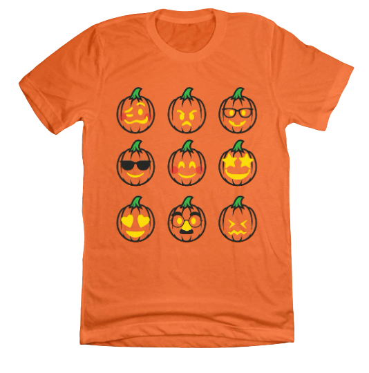 Pumpkin Emoji Faces orange T-shirt Dressing Festive