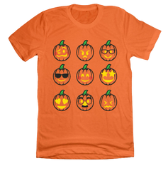 Pumpkin Emoji Faces orange T-shirt Dressing Festive