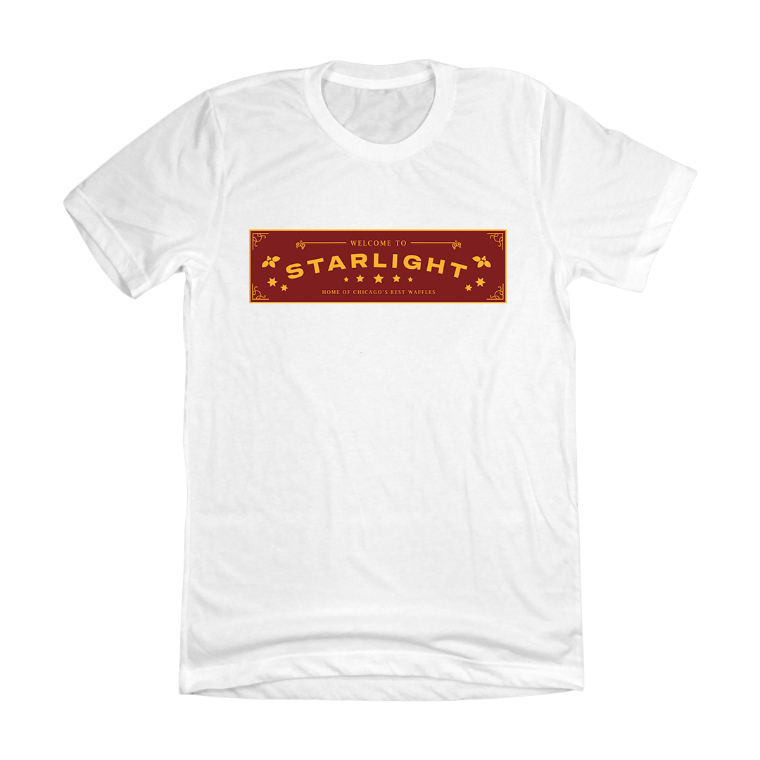 Starlight Diner Color Logo Dressing Festive white T-shirt