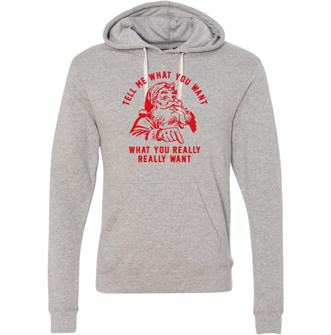 Tell Me What You Want Dressing Festive grey hoodie