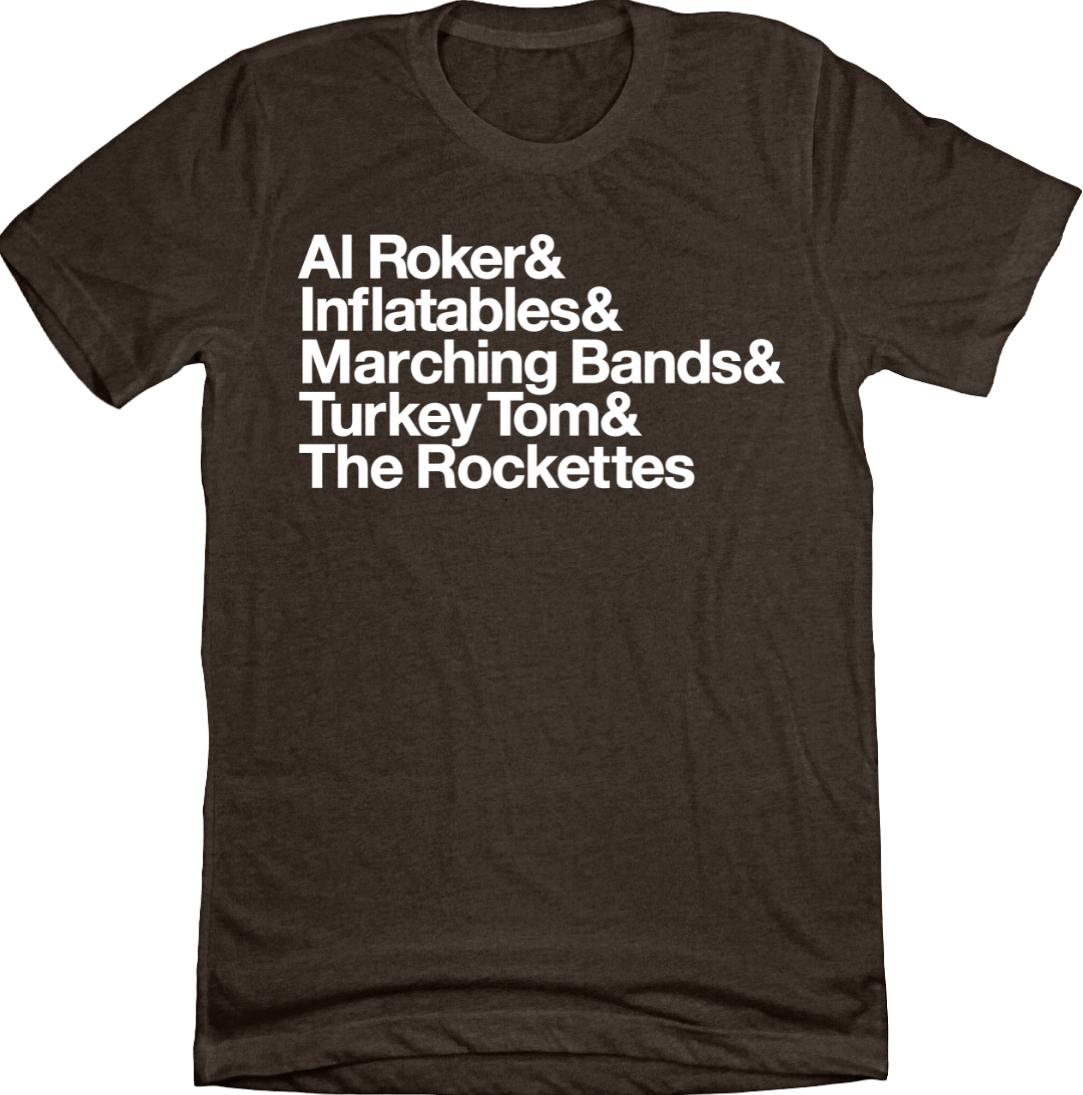 Thanksgiving Parade List Black T-shirt Dressing Festive