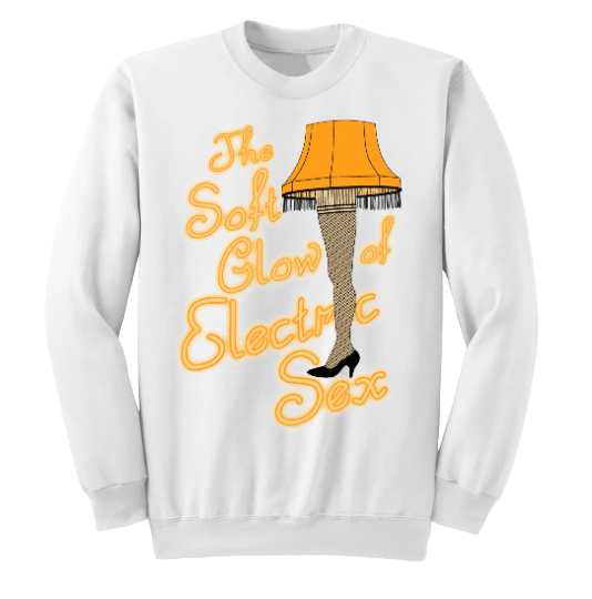 The Soft Glow of Electric Sex white crewneck Dressing Festive