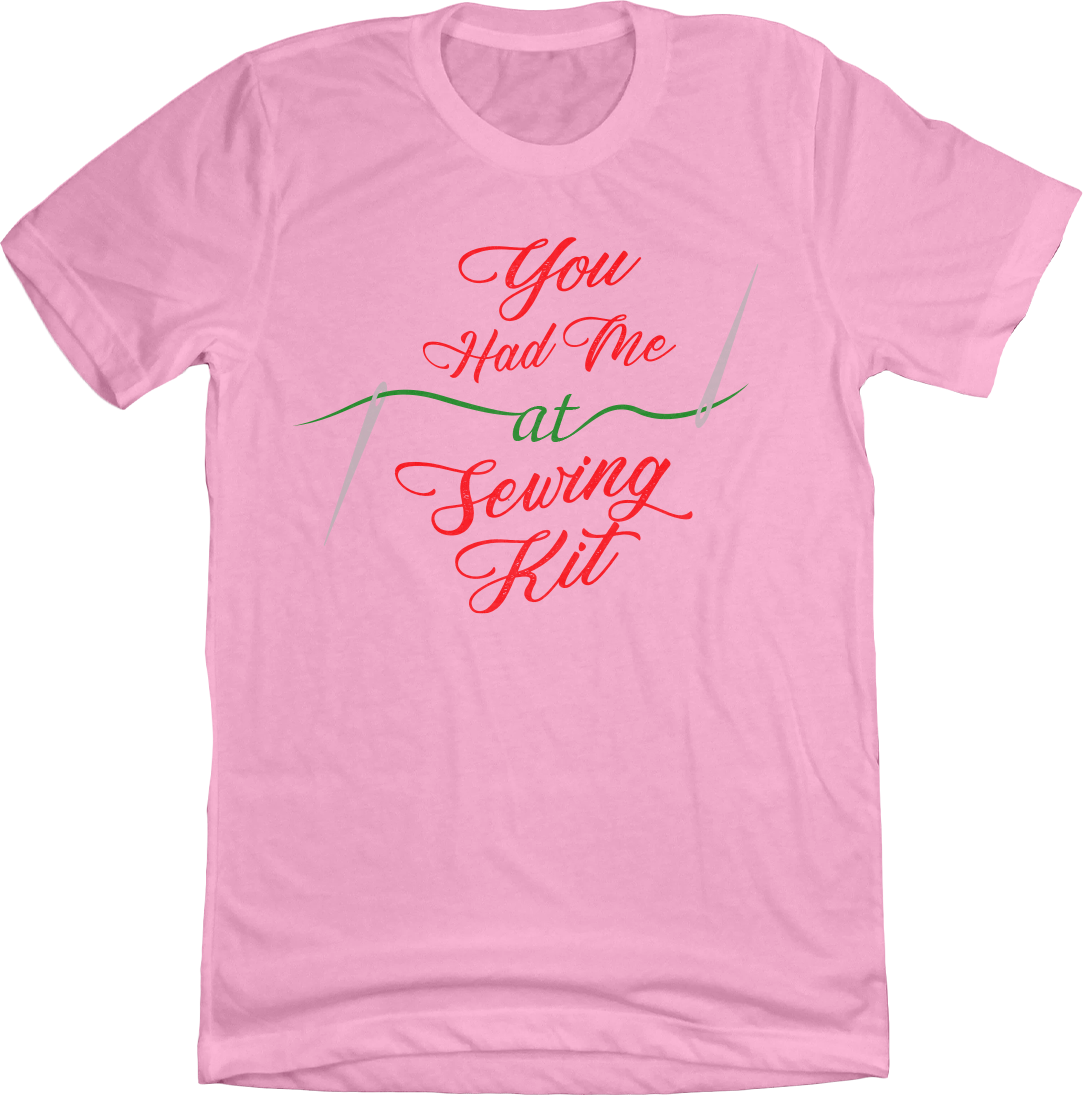 Sewing Kit Full Color Logo Dressing Festive pink T-shirt
