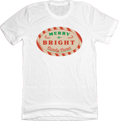 Merry and Bright Candy Canes Dressing Festive white tee