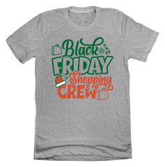 Black Friday Shopping Crew Dressing Festive grey T-shirt