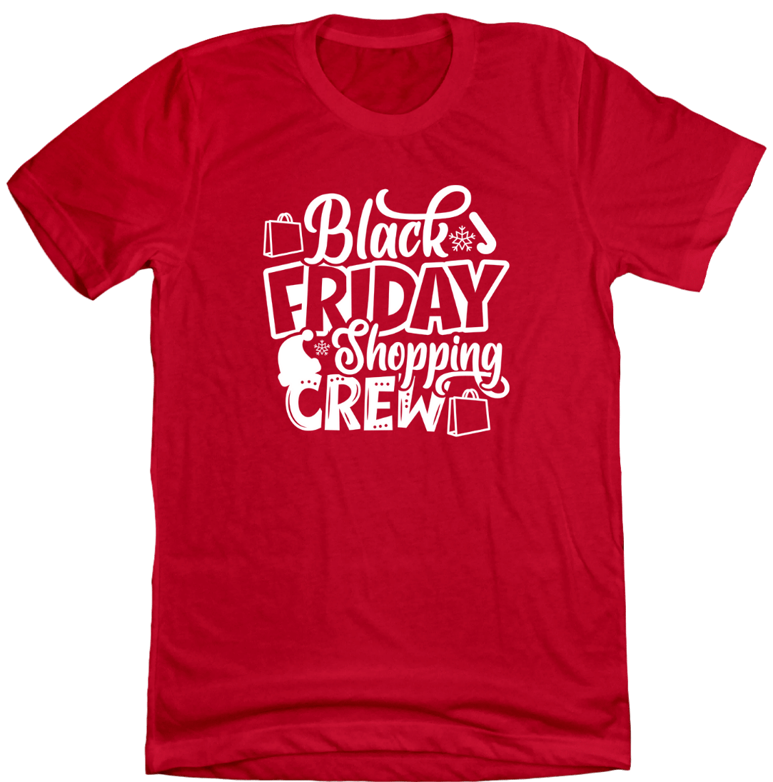 Black Friday Shopping Crew Dressing Festive Red T-shirt